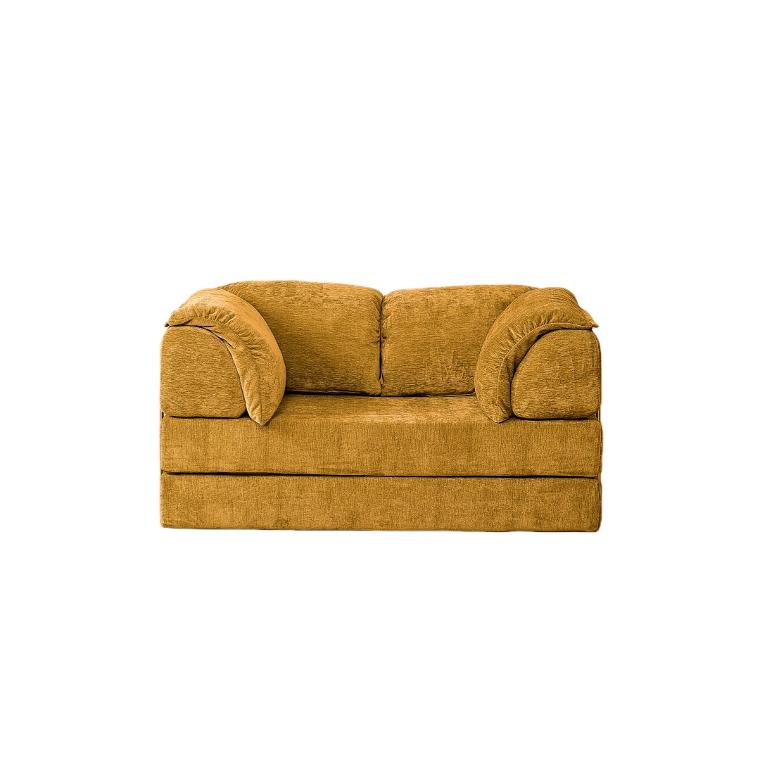 Pebble Sofa Bed -Chenille Mustard-1.5m