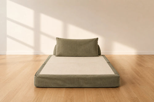 NEST double sofa bed opened to a 135 x 190 cm sleeping area